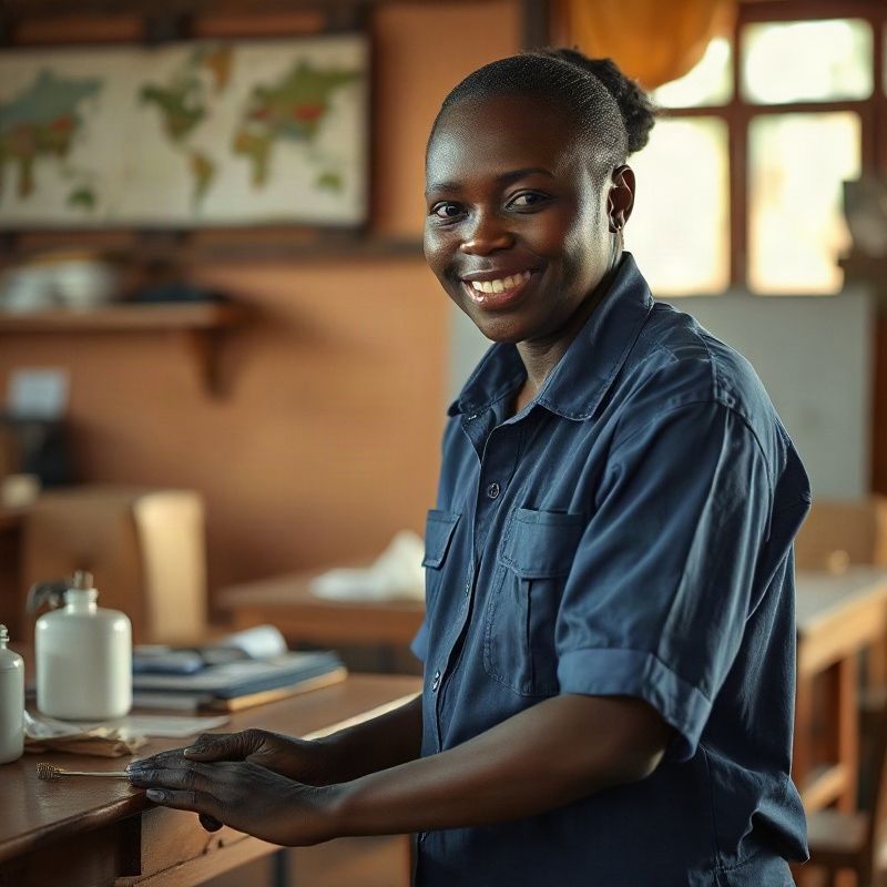 A local service professional at work in a Kitale premises